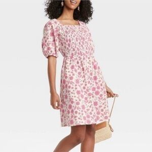 UNIVERSAL THREAD Pink floral halter puff sleeve milkmaid cottagecore dress XL